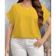 thumbnail image 3 of Plus Size Women's Fashion Crewneck T-Shirt - Summer Business Casual Top Comfort Clothes, 3 of 6