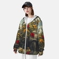 thumbnail image 3 of Vsdgher Chemise à Capuche Florale Rhinocéros avec Imprimé Oiseaux pour Hommes Femmes, Manches Longues Protection Solaire Pêche Course Natation-TTG, 3 of 7