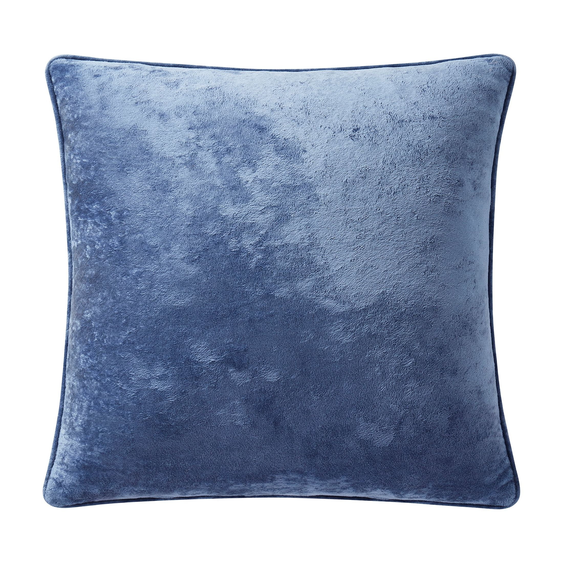 Way to Celebrate 18" x 18" Blue Embroidered Leaves Decorative Pillow