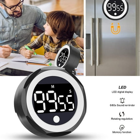 

Timer Kitchen Cooking Work Digital Time Reminder Count-down Up Timing Adjustable Sleeping Classroom Loud Alarm with Bracket White