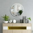 thumbnail image 5 of Golden State Art 24-Inch White Round Wall Mounted Circle Mirror, Metal Framed, White, 1 Pack, 5 of 5