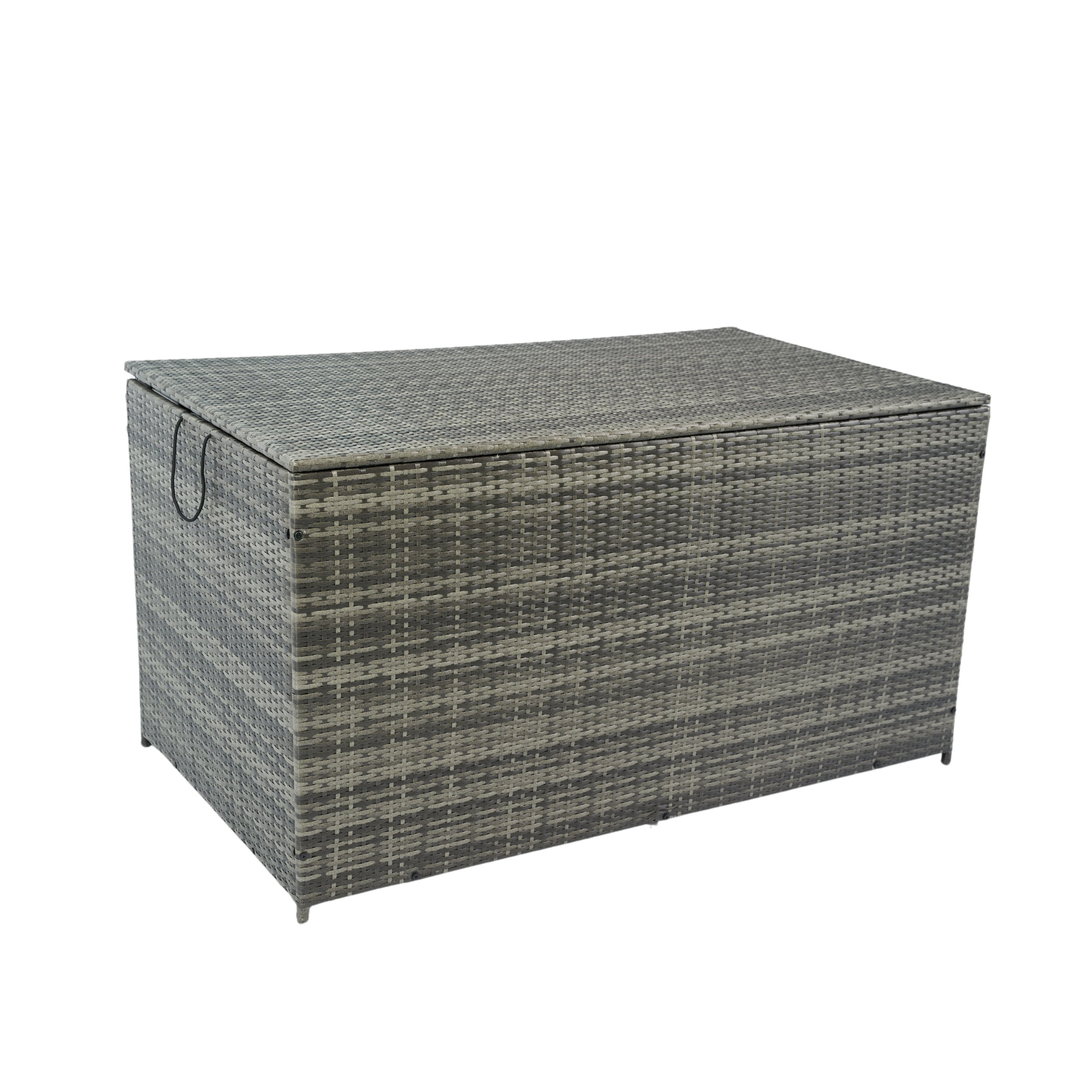 Aimee Lii Outdoor Storage Box, 200 Gallon Wicker Patio Deck Boxes with Lid, Outdoor Toy Storage for Kids, Gray