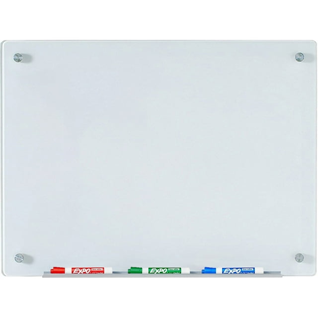 Audio-Visual Direct White Glass Dry-Erase Board Set - 17 3/4 x 23 5/8 Inches - (Non-Magnetic)