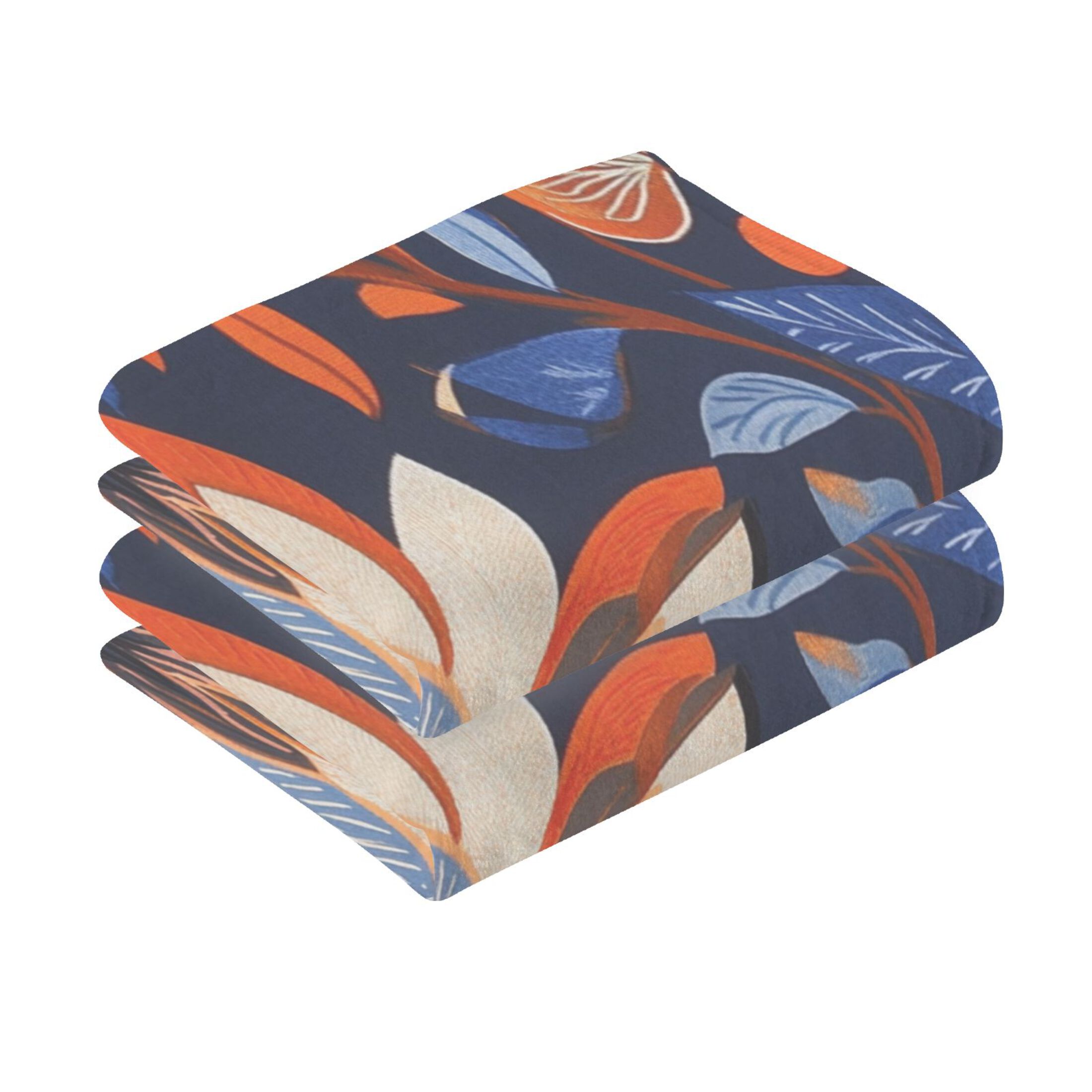 Cotton Towel Two-Piece 16x28 Inch One Sizex2 Face Towel Set Towel Set Cotton Hand Bath Towel Bathroom Beach Beautiful Orange Lotus