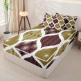 thumbnail image 2 of Homewish Minimalist Spiral Zipper Queen Comforter Set with Fitted Sheet and 2 Pillowcases,Vintage Bohemian Zipper Bedding Set,Dark Brown,Reversible,4pcs, 2 of 8