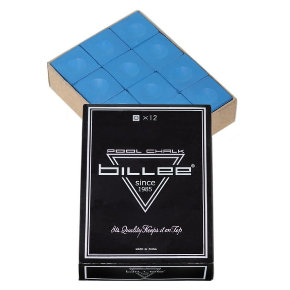 Billee Pool Cue Billiard Chalk – 12 Pack - Blue