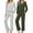 Army Green/Grey Stripes, variant on Womens 2 Pack Pajama Sets Long Sleeve Leopard Top with Pants Pjs Black Sleepwear Soft Lounge Sets