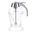 thumbnail image 1 of Dispensador de miel de cocina de 180 ml con tapa de acero inoxidable, antigoteo, de vidrio, con forma de diamante, a prueba de fugas, para aceite de oliva, salsa y vinagre., 1 of 7