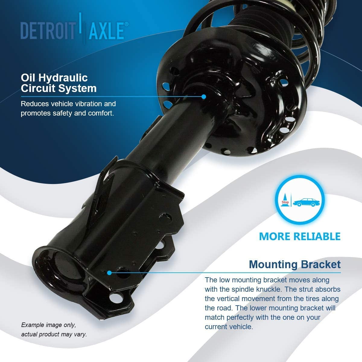 Detroit Axle - Struts Shocks for 2011 2012 Chevy Cruze Volt Chevrolet Complete 2 Front Struts w/Coil Spring 2 Rear Shock Absorbers Replacement Quick Install Ready Struts Assembly