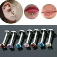 thumbnail image 4 of K-KED 16G Body Delicate Jewelry Nose Ring Stud Lip Bar Labret Fashion Piercing Cubic Zirconia -Champagne-1.2*8*2mm, 4 of 9