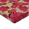 thumbnail image 4 of Ambesonne Peony Fitted Sheet, Tropical Botany Autumn Art, Queen Size, Dark Coral and Apple Green, 4 of 5