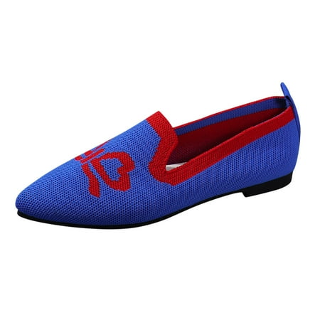 

Blphud Comfy Shoes Women Summer Shoes for Women 2024 Casual Women Sandals High Wedge Women s Summer Fashion Mesh Pointed Toe Breathable Bow Printed Casual Shoes Lightweight Comfortable Shoes Blue 38