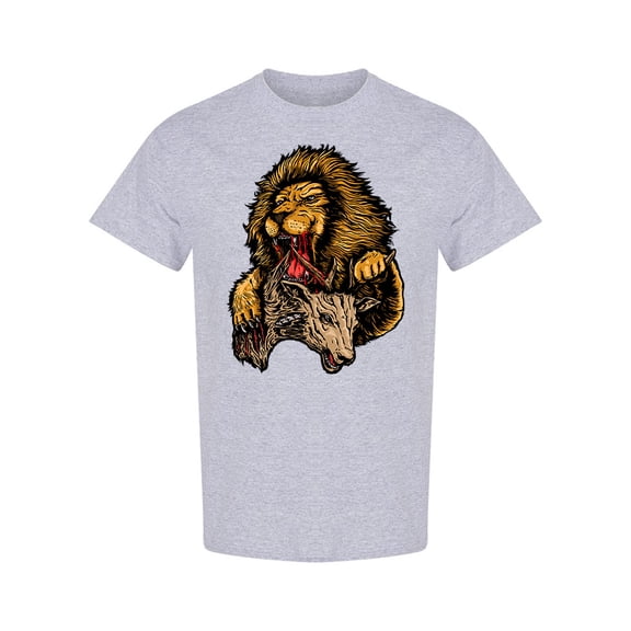 Lion Eating T-Shirt Men -Image by Shutterstock, Male x-Large