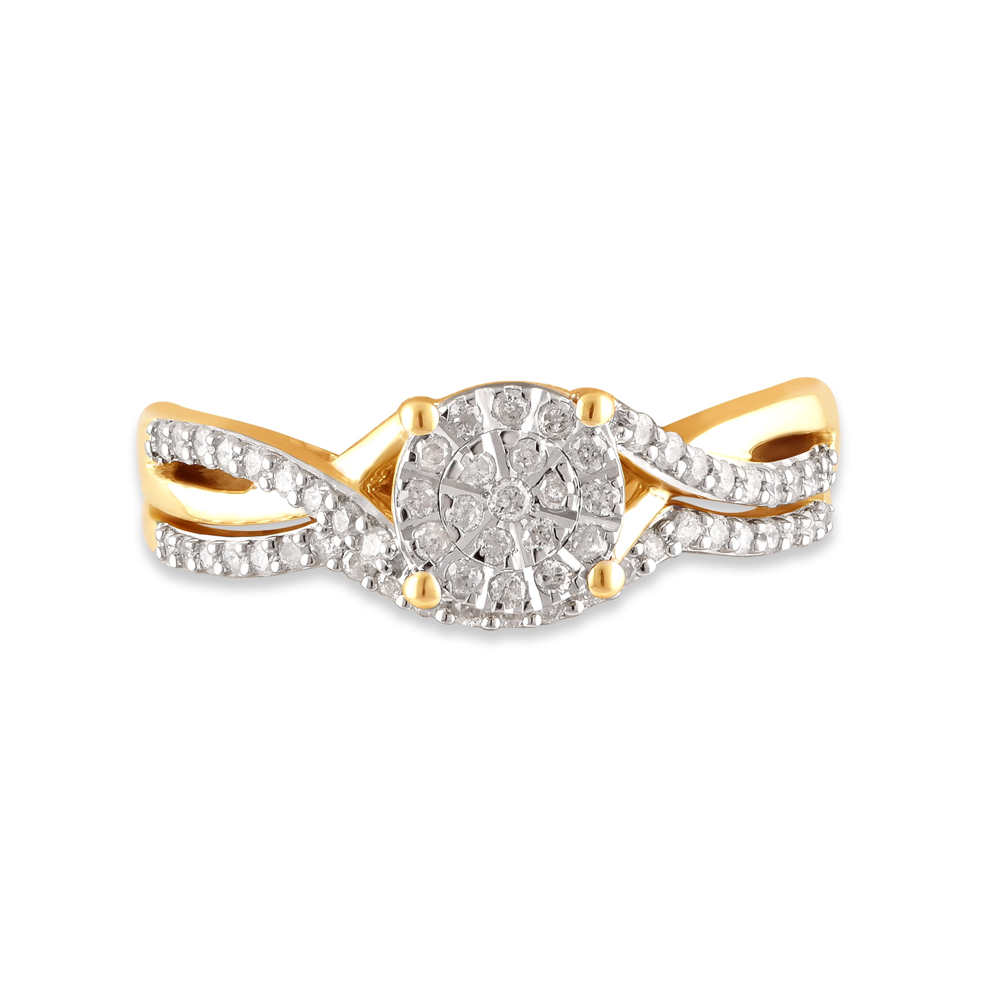 Brilliance 1/3 Carat Round Diamond Composite Women's Bridal Set in 10K Yellow Gold (I-J, I2-I3)