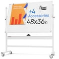 thumbnail image 2 of Tableau Effaçable à Sec Roulant 48 x 36 - Grand Tableau Blanc Magnétique Portable avec Support - Tableau Blanc Style Chevalet Double Face avec Roues - Tableau Blanc Mobile sur Pied pour Bureau, Salle de Classe et Maison, 2 of 4