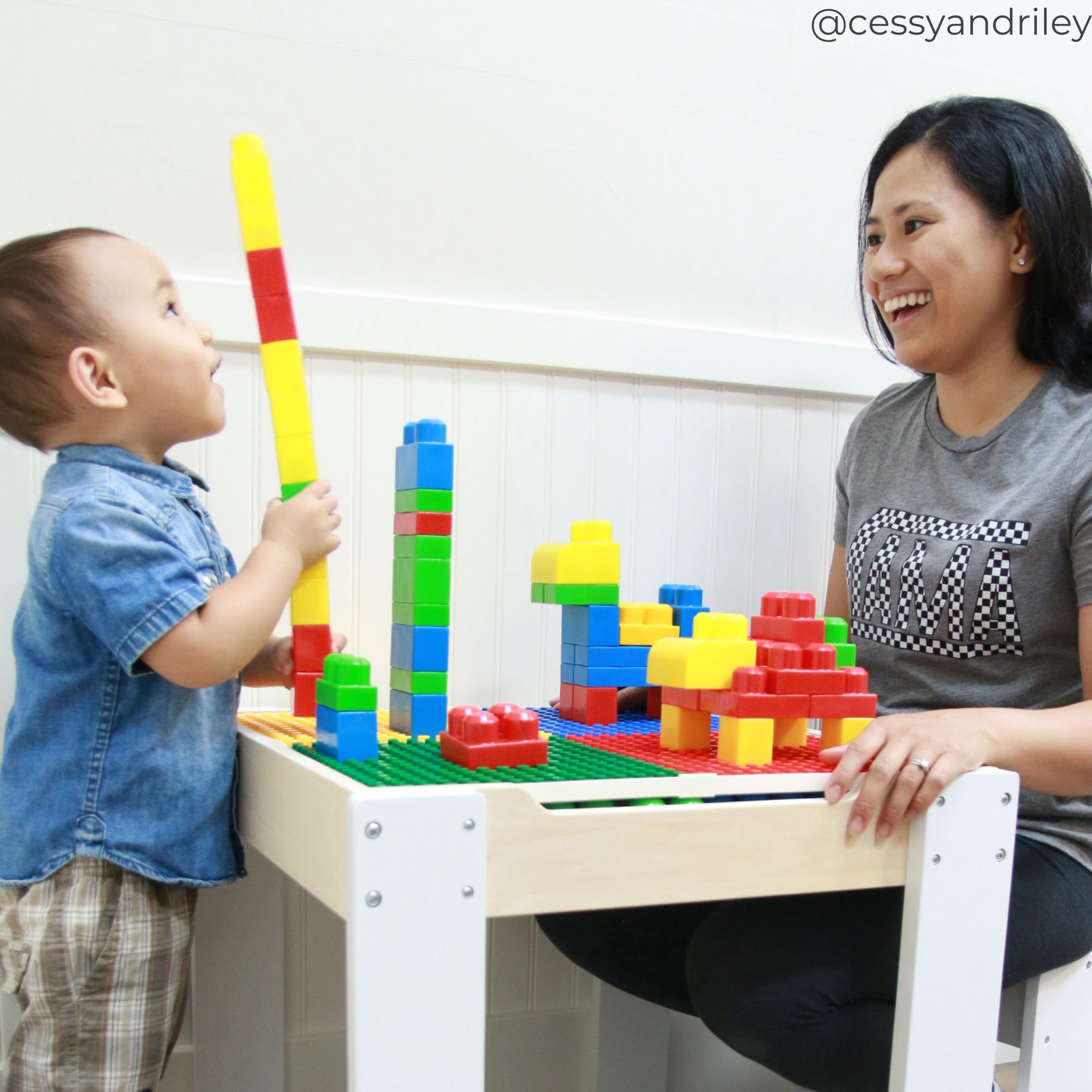 Teamson Kids Multi-Activity Table with Reversible Tabletop & Chairs Set
