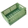thumbnail image 3 of Mini Foldable Plastic Basket, Small Collapsible Storage Crate Flexible To Use  for Bedroom for Bathroom Green, 3 of 8