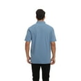 thumbnail image 3 of Zfeel Breathable Polyester Polo for Men, Short Sleeve Collared Classic Polo Shirt, Steel Blue, 3XL, 3 of 6