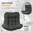 thumbnail image 4 of SDJPOI Egg Chair Cushion, Hammock Swing Replacement Cushion, Waterproof Soft Comfy Hanging Basket Seat Pads, Thicken Hanging Chair Cushion for Indoor Outdoor Furniture, 4 of 9