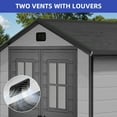 thumbnail image 4 of ModFusion 6.79 x 4 x 5.58 ft Resin Storage Shed with 2 Windows, Floor, Lockable Double Doors, Air Vent, Waterproof Plastic Roof Bike Tent, Medium Utility Ca binet, Gray and Black, 4 of 10
