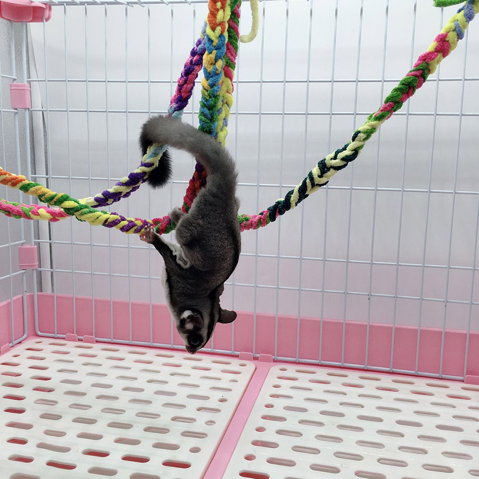 DOPI Pet Climbing Rope Multi-color Anti-shedding Super Soft Pet Hamster Swing Rope Bridge for Parrots