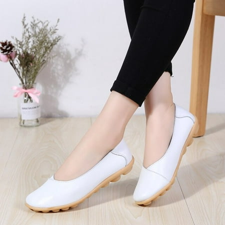 

Women s Ladies Female Woman Shoes Flats Mother Shoes Cow Genuine Leather Loafers Ballerina Non Slip On Zapatillas Mujer Ballet