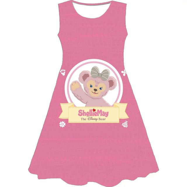 Vestido de niña 2022 novedad de verano Super lindo Disney Duffy estampado sin mangas mono Duffy dibujos animados vestido sin mangas 3-7y140 Gao Jinjia LED