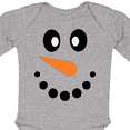 thumbnail image 4 of Inktastic Cute Smiling Snowman Face with Carrot Nose Boys or Girls Long Sleeve Baby Bodysuit, 4 of 5