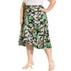 MODA NOVA Juniors Plus Size Skirts Floral Print Elegant Wrap Dresses Skirt Black 4X