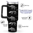 thumbnail image 2 of Dinosaur Skeleton Black Stainless Steel Insulated Mug with Lid and Handle, 30oz, 2 of 4