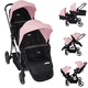 thumbnail image 1 of Carriola Gemelar Premium Ibaby Mellizi Posiciones Multiples rosa, 1 of 9