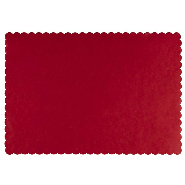 Paper Placemats 200Pack Red Bulk Disposable Placemats, Colored Tabletop Mats with Wavy