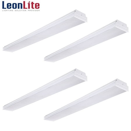 LEONLITE 4 Pack LED Shop Lights, 4ft 40W LED Flush Mount Ceiling Light, for Garage, 5000K