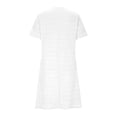 thumbnail image 4 of ClodeEU Women's Round Neck Short Sleeve Textured Straight Midi Dress with Pockets,Casual Summer Dress White,Women's Plus S, 4 of 8