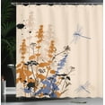 thumbnail image 3 of Ambesonne Dragonfly Shower Curtain, Nature Vibes Wildflowers, 69"Wx75"L, Amber Cream, 3 of 4