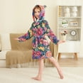 thumbnail image 2 of FORMRS Niños Bathrobe Unisex Hooded Robe Soft Plush Pajamas Sleepwear, Size 2-3T, Ethereal Floral Harmony, 2 of 7