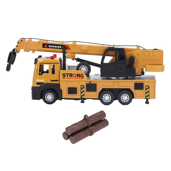 Crane Truck Toy, Engineering Vehicle Educational Vehicle Construction Truck Wiht Telescopic Boom Structure Light And Sound Effects
