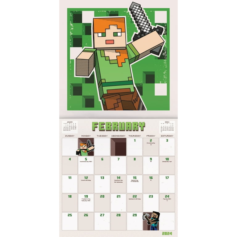 Trends International 2024 Minecraft - 15 Year Anniversary Collector's  Edition Calendar & Magnetic Frame