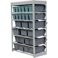 thumbnail image 3 of King's Rack 6-Tier Metal Organizer Shelving Rack with 22 Bins in Gray, 3 of 3
