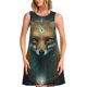 thumbnail image 1 of Balery Vintage Pattern Fox Vestidos de verano para mujer con estampado: vestido holgado sin mangas, vestido playero informal y cómodo para días calurosos., 1 of 7
