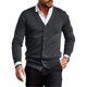 thumbnail image 1 of Cárdigan de hombre con cuello en V y sin cuello, chaqueta de punto, chaqueta de transición ligera, varios colores, 1 of 6