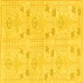 thumbnail image 1 of Ahgly Company Machine Washable Indoor Square Abstract Yellow Modern Area Rugs, 6' Square, 1 of 4