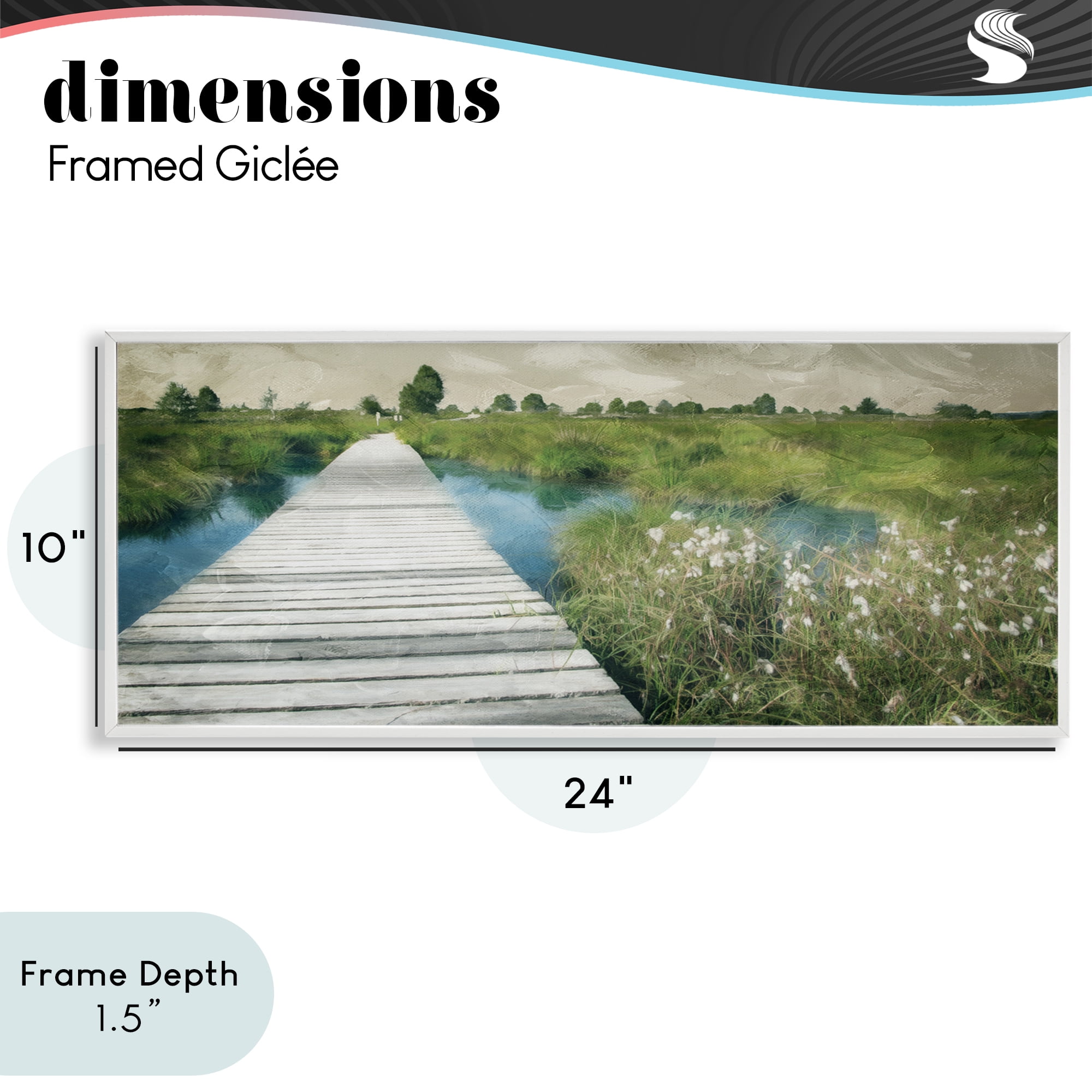 Stupell Industries Walkway On The Marsh White Framed Giclee Art, design by Milli Villa