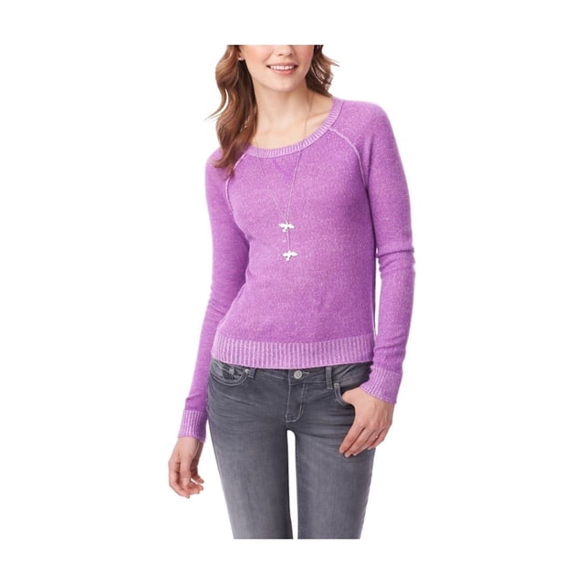 Aeropostale Womens LS Raglan Crew Knit Sweater, Púrpura, X-Large