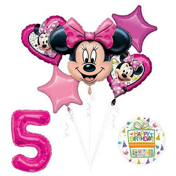 Minnie Mouse 5th Birthday Party Supplies Balloon Bouquet Decorations