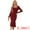 Wine Red, variant on DARING DIVA Long Sleeve Midi Square Neck Bodycon Dress XS Wine Red
