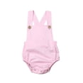 thumbnail image 1 of Newborn Baby Summer Romper Unisex Solid Color Jumpsuit Sleeveless Overalls Outfits 1Pcs, 1 of 7