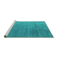 thumbnail image 2 of Ahgly Company Machine Washable Indoor Rectangle Oriental Turquoise Blue Industrial Area Rugs, 6' x 9', 2 of 4