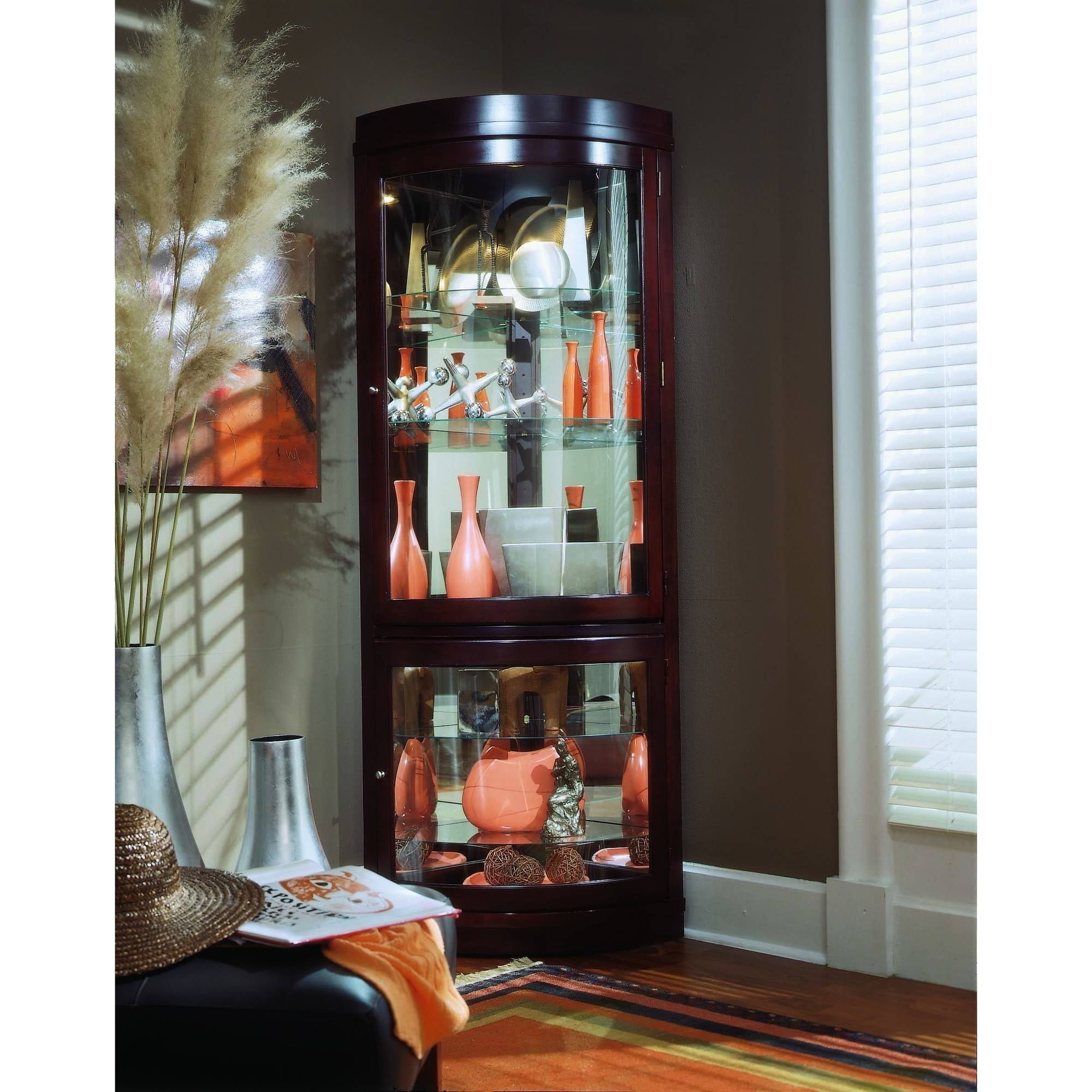Chocolate Cherry Curved Corner Curio
