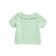 thumbnail image 6 of JYnXIANTI 6M-7Y Baby Girls Cotton T Shirts Babydoll Collar Tee Tops Toddler Ruffle Short Sleeve Comfy Shirts for Kids Child, 6 of 7